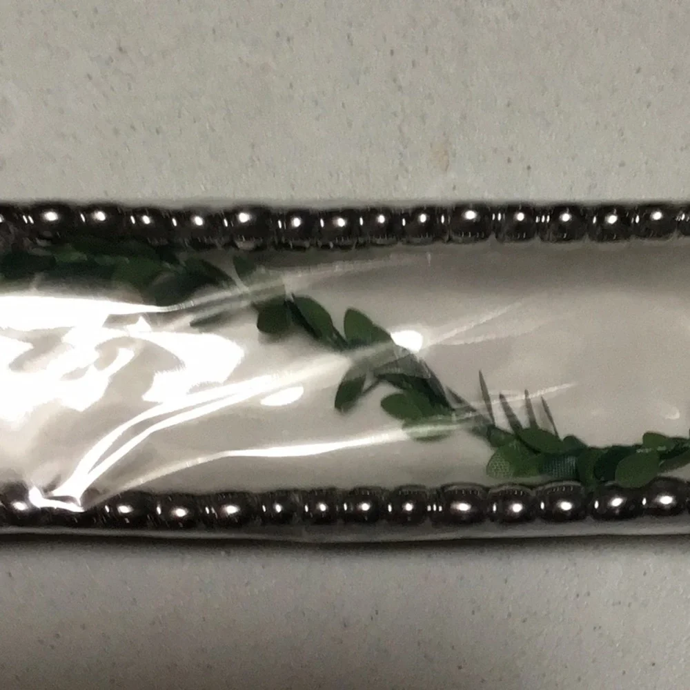 Pampa Bay Silver & White Ceramic Olive Appetizer Cracker Candy Serving Dish NWT